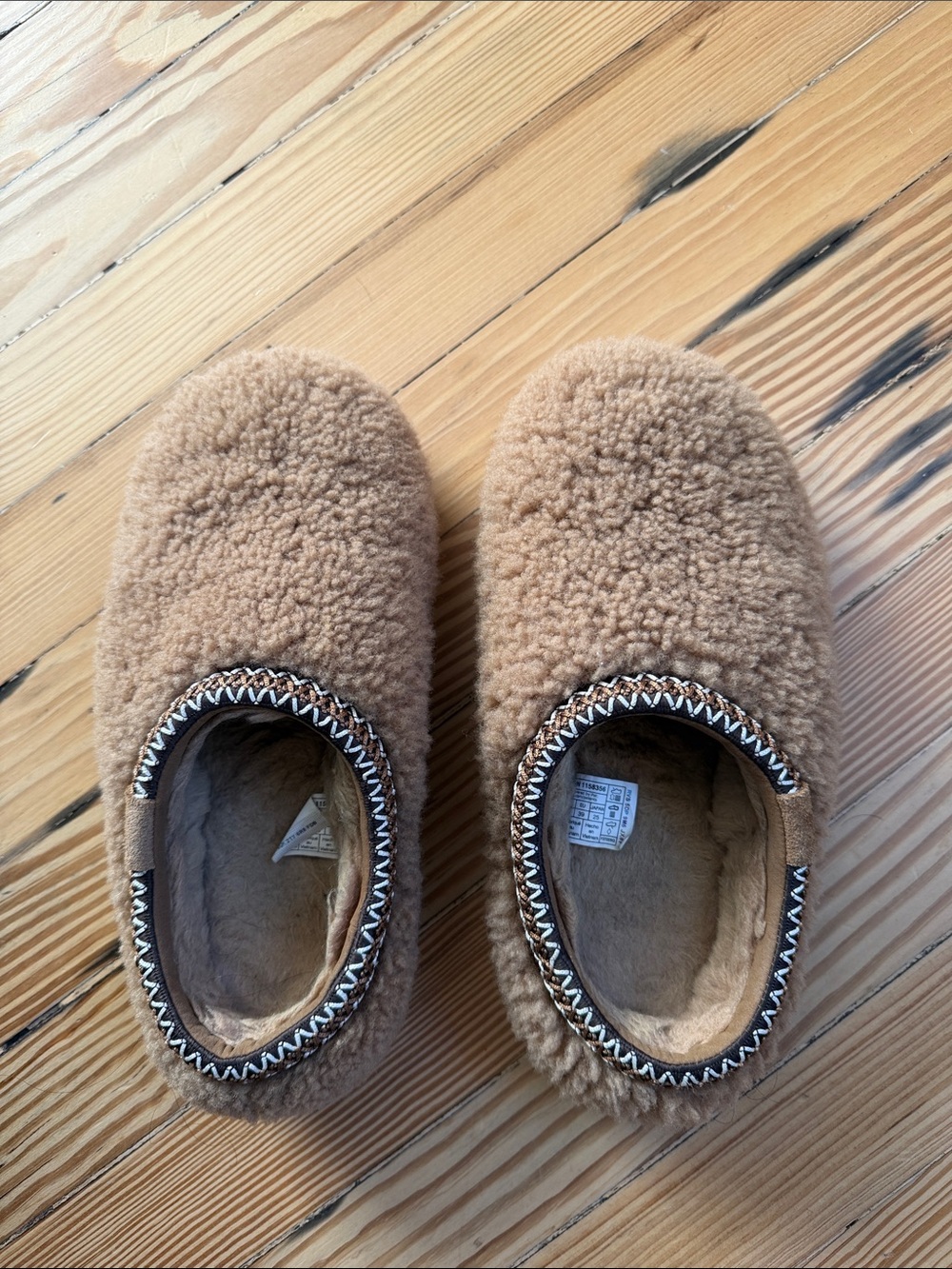 UGG Faux-Shearling Slip-On Slippers in Chestnut